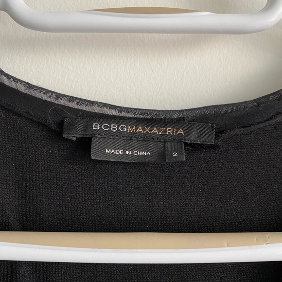 BCBG MAXAZRIA Black Velvet Colour Block Dress - Picture 3 of 5